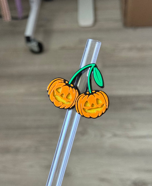Pumpkin Cherry Straw Topper