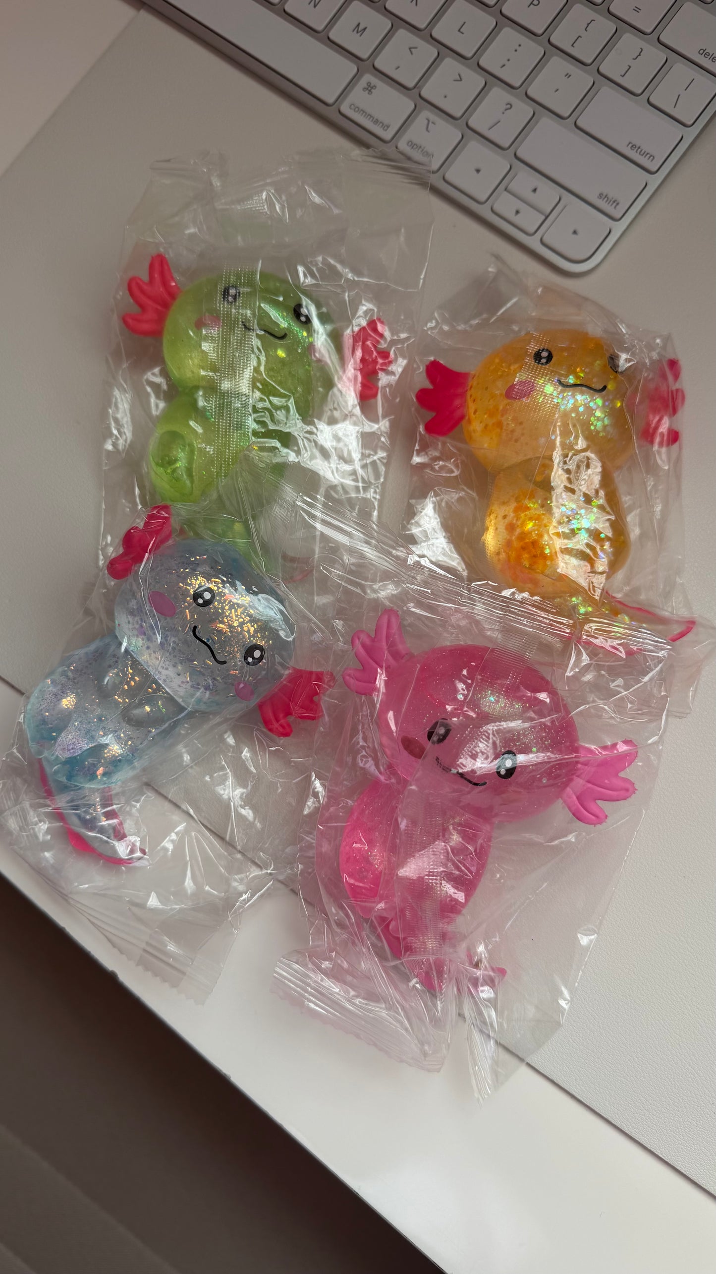 Sparkly Axolotl Squishies