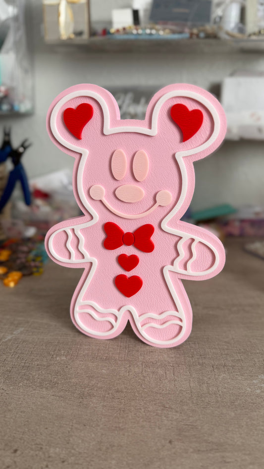 Pink "Sweetheart" Mickey Standing Decor