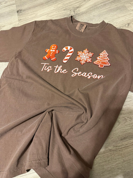 Tis the Season Gingerbread Brown Comfort Colors Shirt