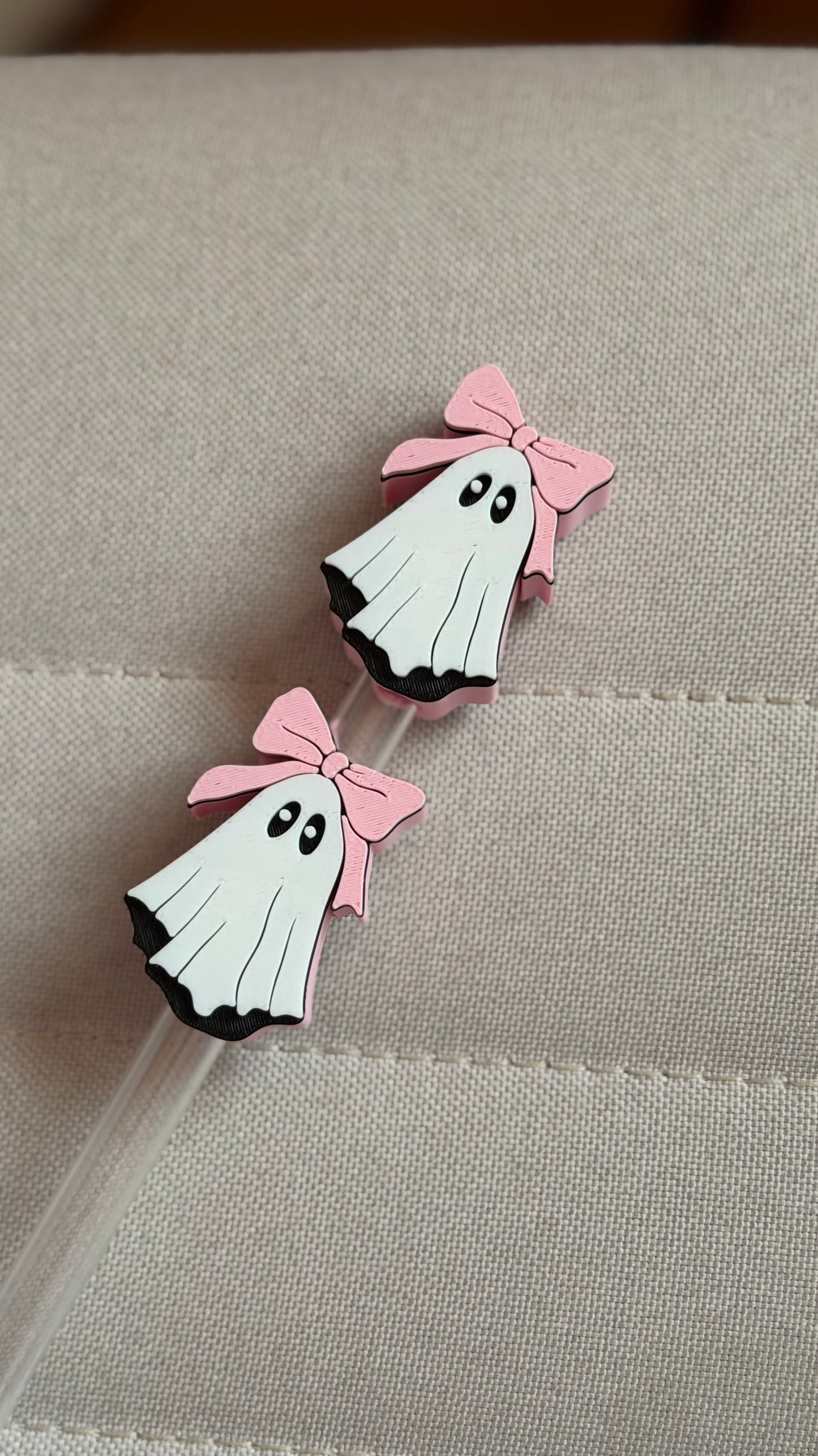 Bow Ghostie Cute Straw Topper