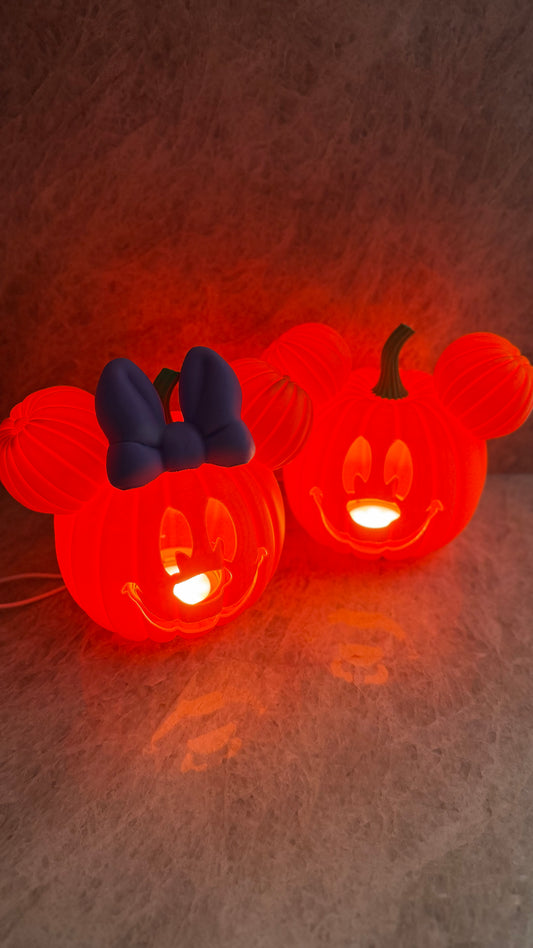 Mouse-Eared Pumpkin Glow Lamps