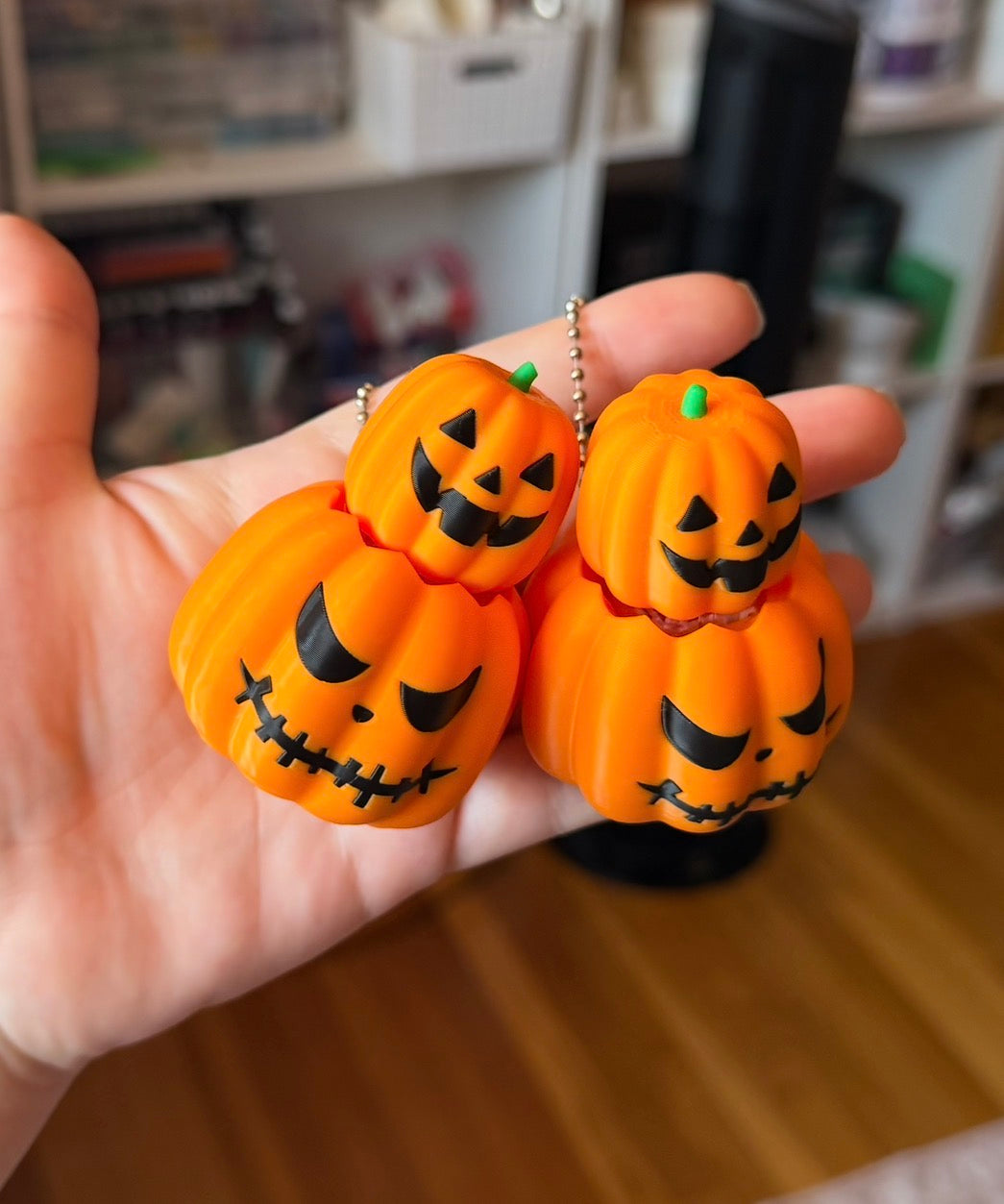 Stacked Pumpkin Fidget Clicker Keychain