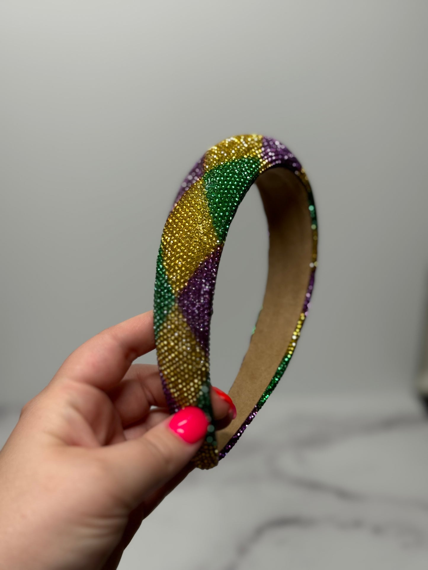 Sparkley Mardi Gras Pattern Headband