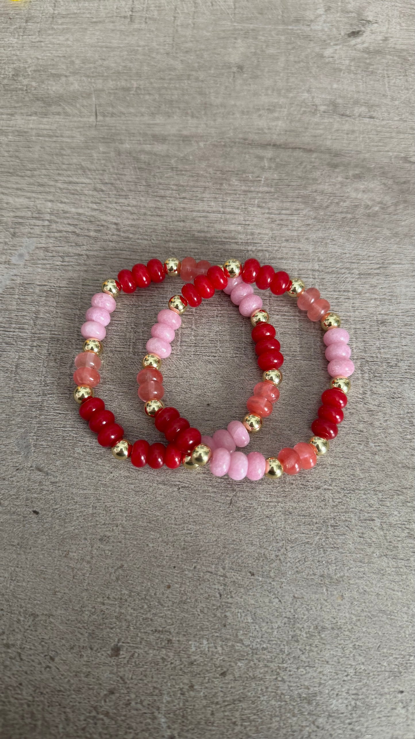 Pink + White Stone Bracelet