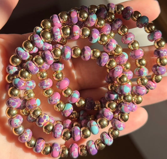 Purple Blue Emperor Stone Bracelet