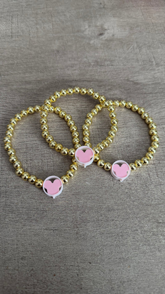 Pink Mickey Balloon Bracelet