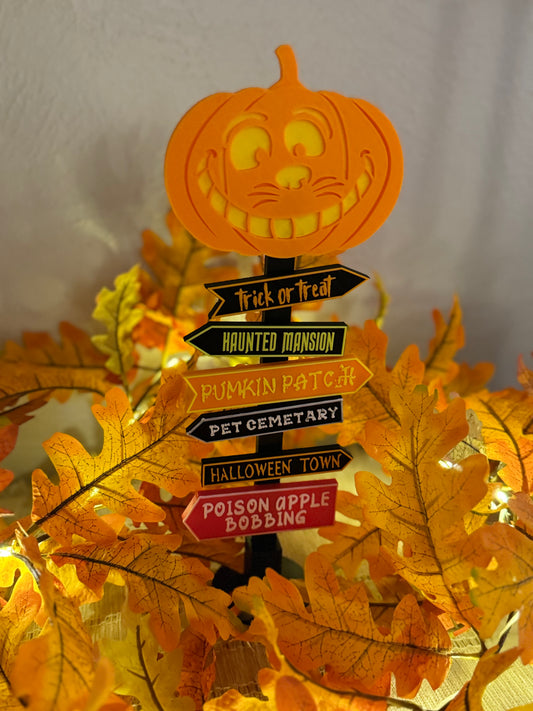 Cheshire Cat Pumpkin Sign