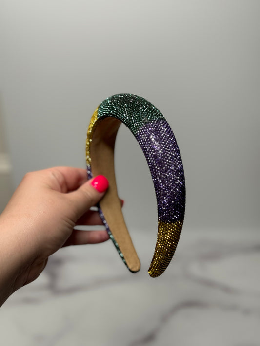 Sparkley Mardi Gras Color Headband