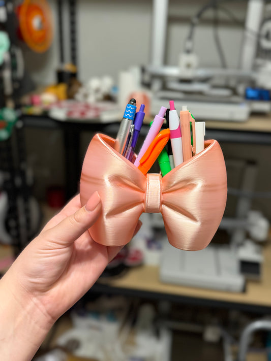 Pink Bow Pencil Holder