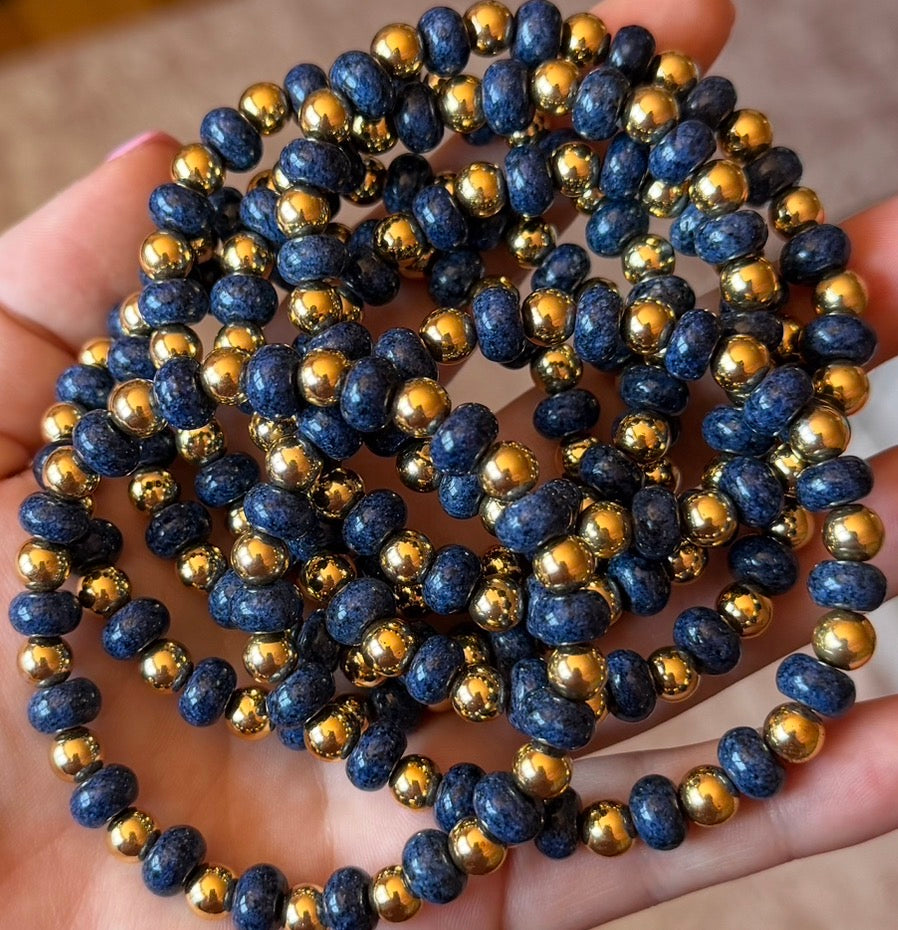 Blue Sesame Jasper Bracelet