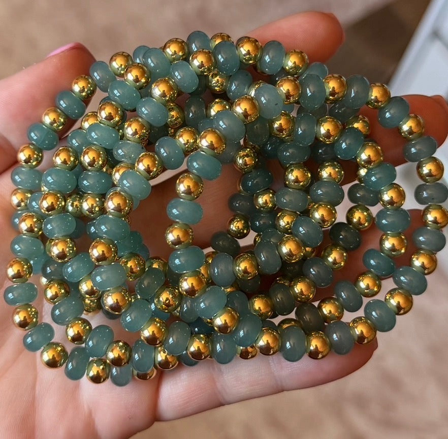 Blue-Green Chalcedony Bracelet