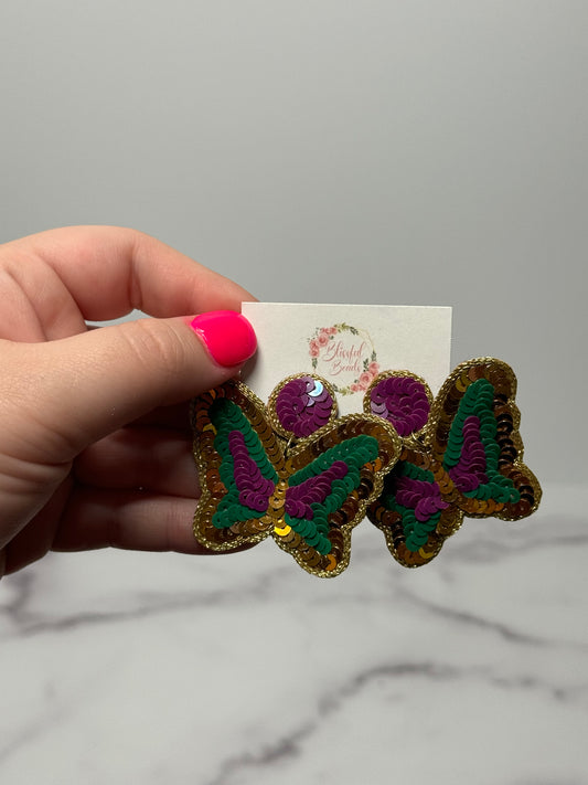 Mardi Gras Butterfly Dangles
