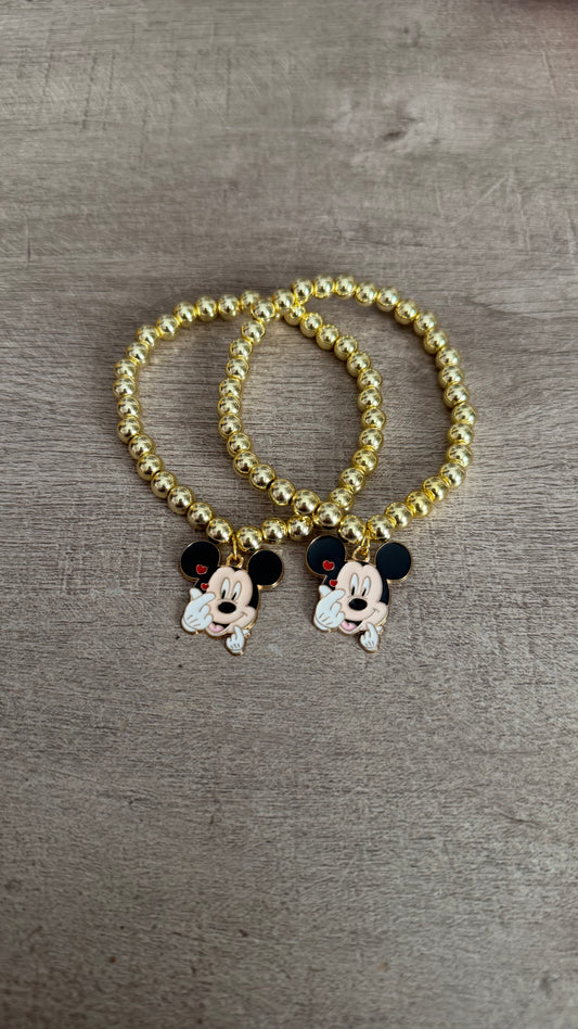 Mickey + Hearts Charm Bracelet