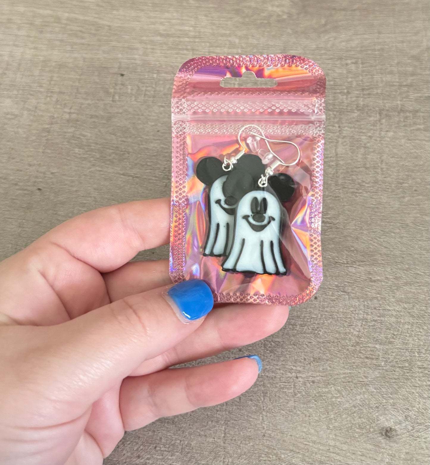 Ghost Mouse Dangle Earrings