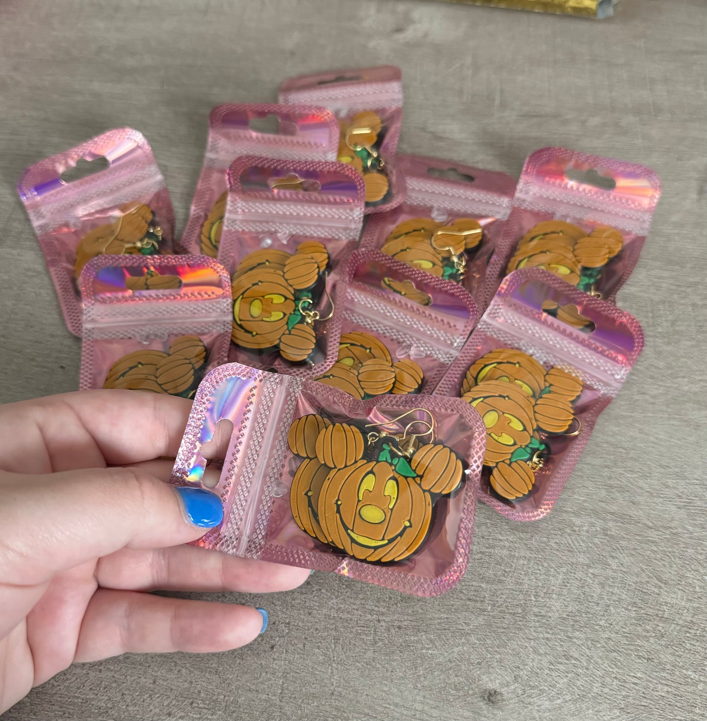 Pumpkin Mouse Dangle Earrings