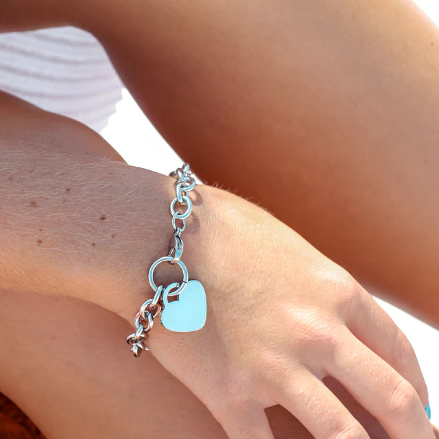 Engravable Blank Heart Bracelet