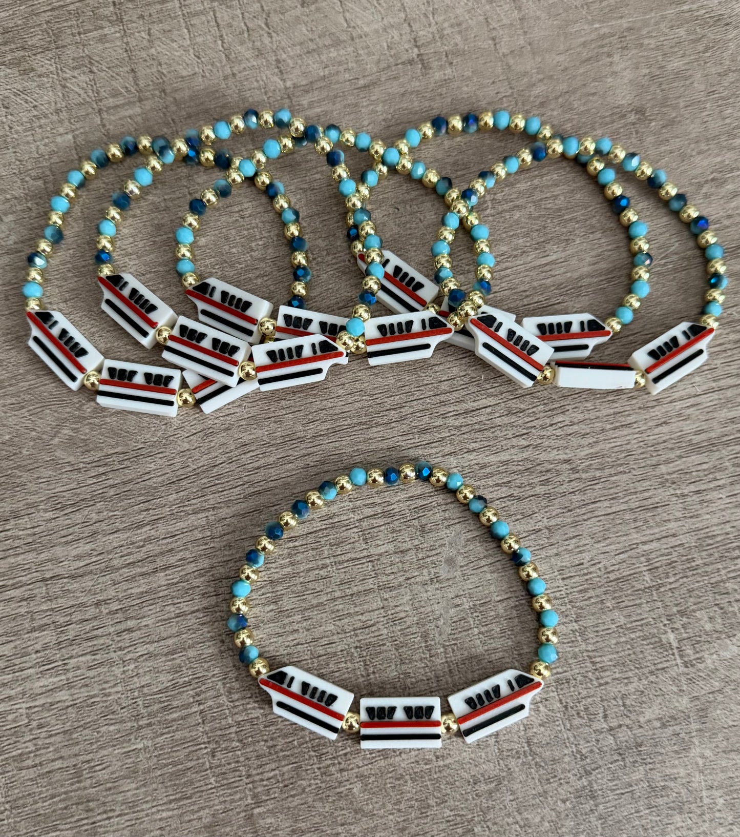Patriotic Monorail Beaded Bracelet