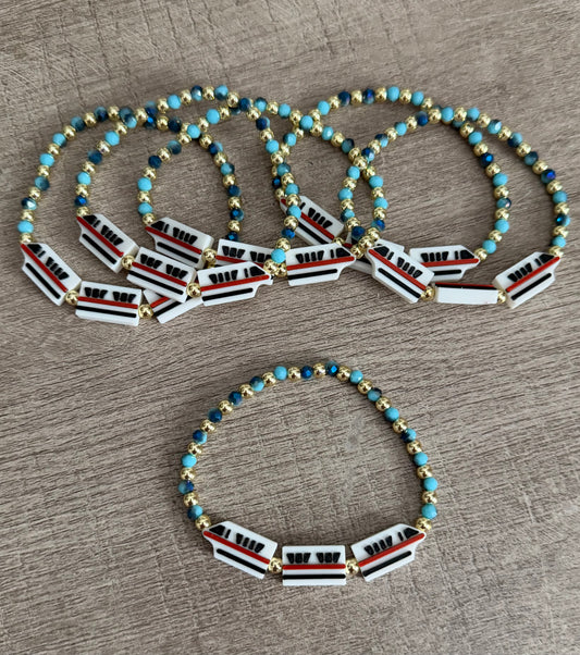 Patriotic Monorail Beaded Bracelet