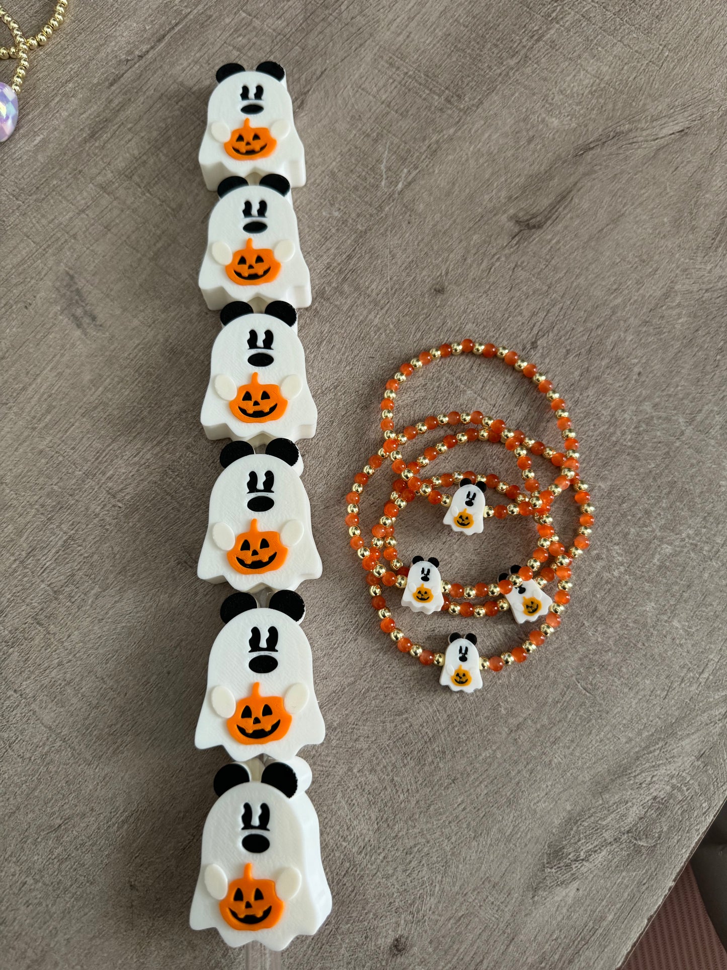 Trick or Treat Ghost Mickey Straw Topper