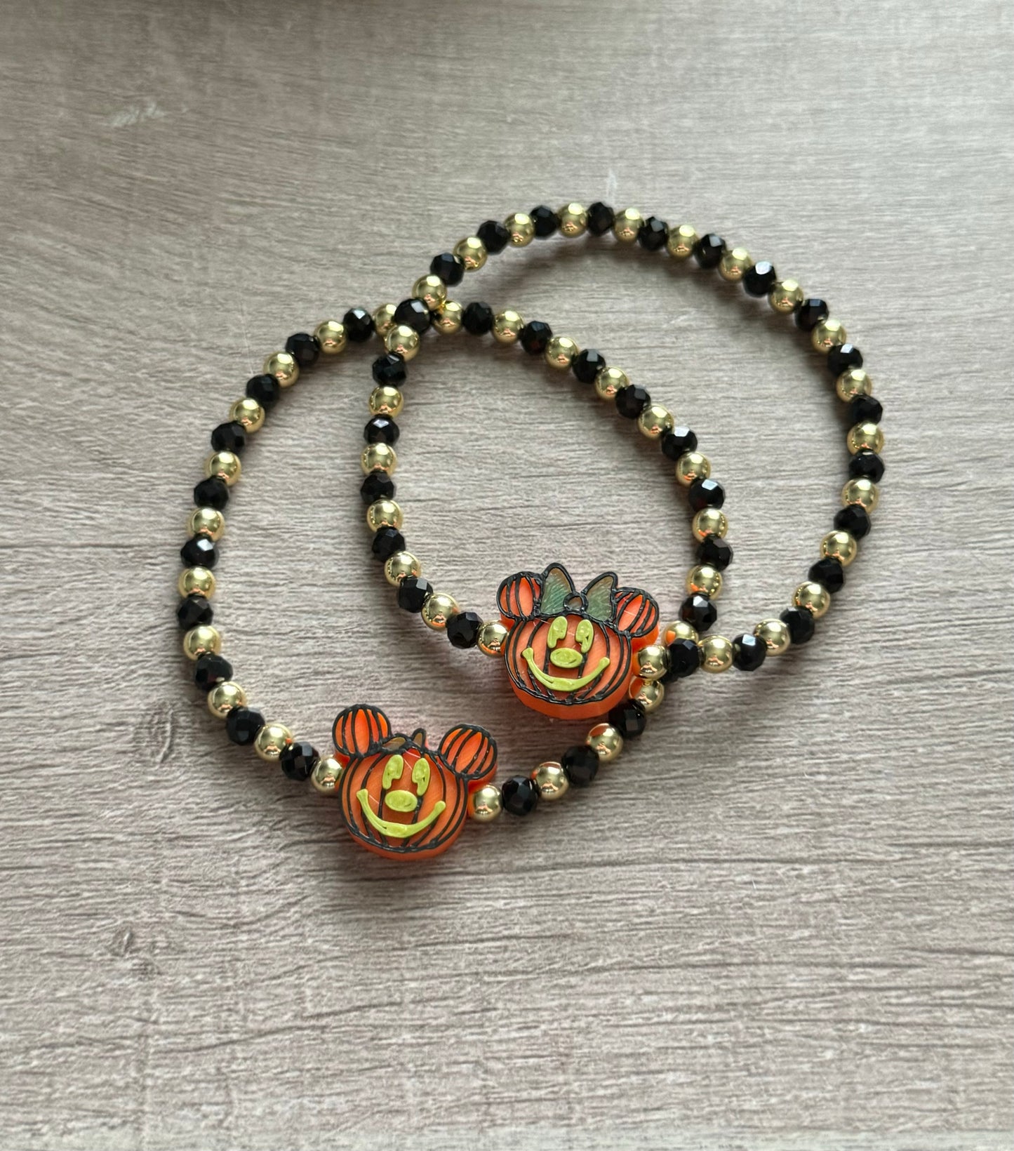 Mickey & Minnie Pumpkin Bracelets