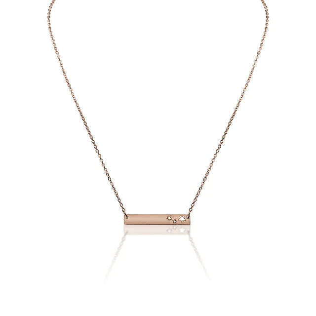 Engravable Cutout Stars Bar Necklace