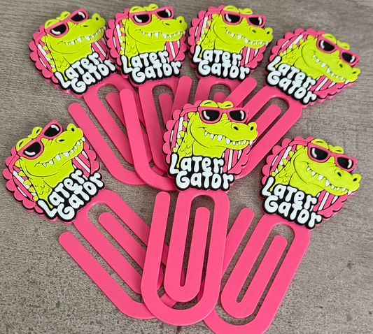 "Later Gator" Oversized Paperclip & Bookmark