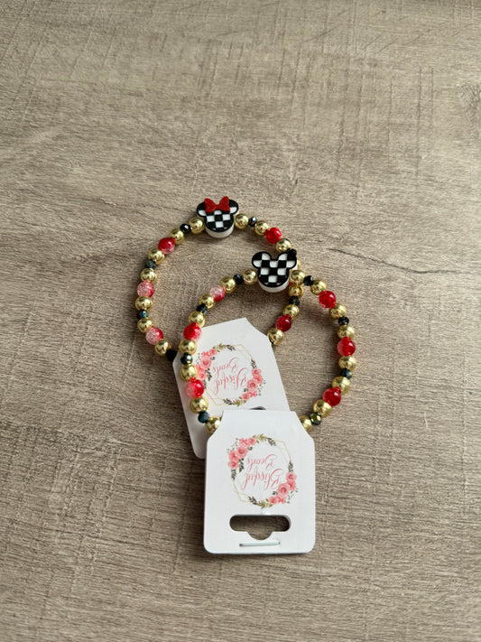 Checkered Minnie/Mickey Bracelet