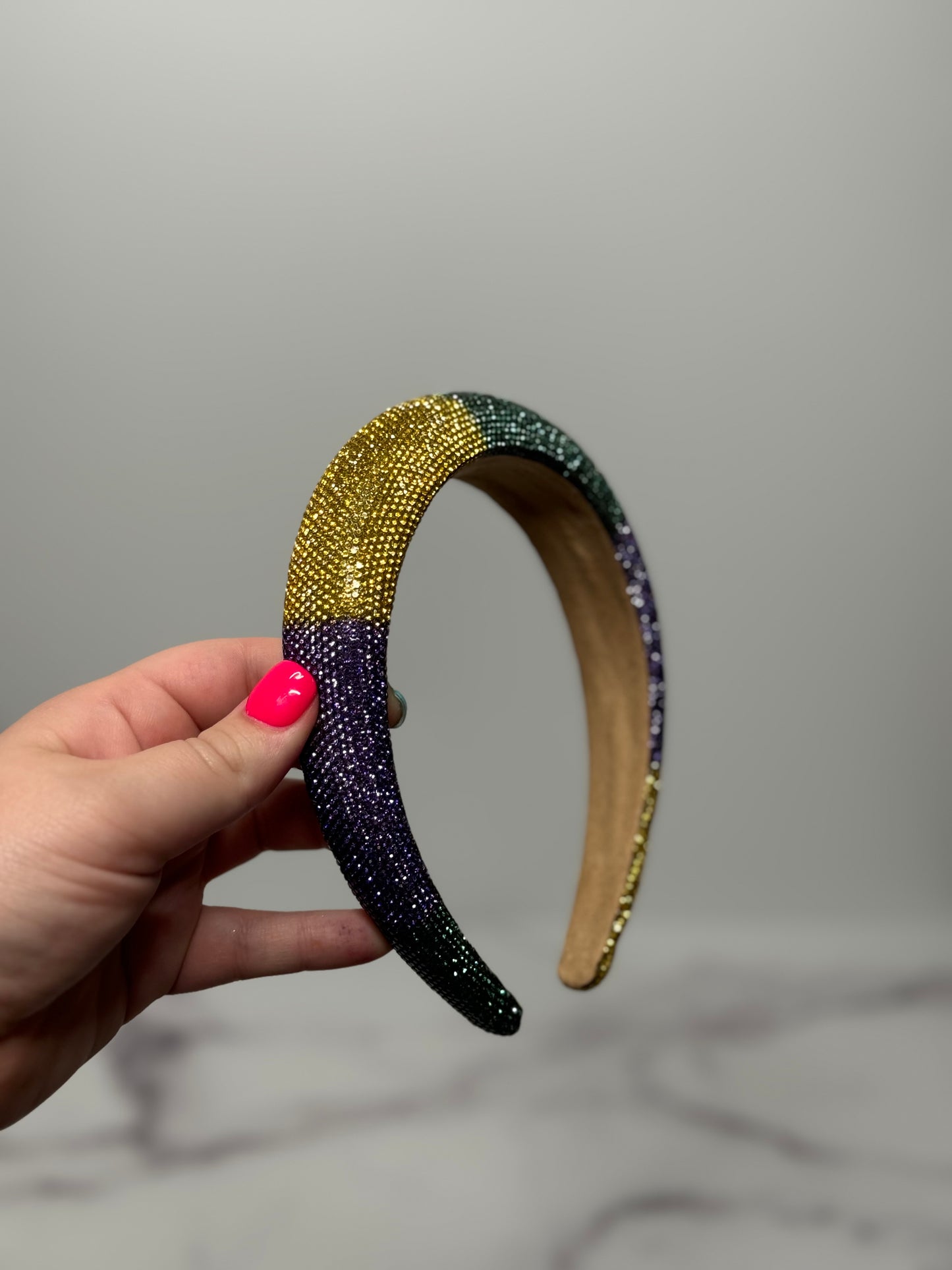 Sparkley Mardi Gras Color Headband