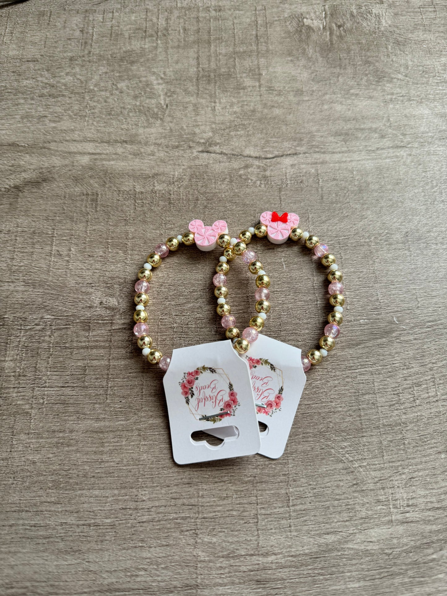 Mickey/Minnie Pink Peppermint Bracelet