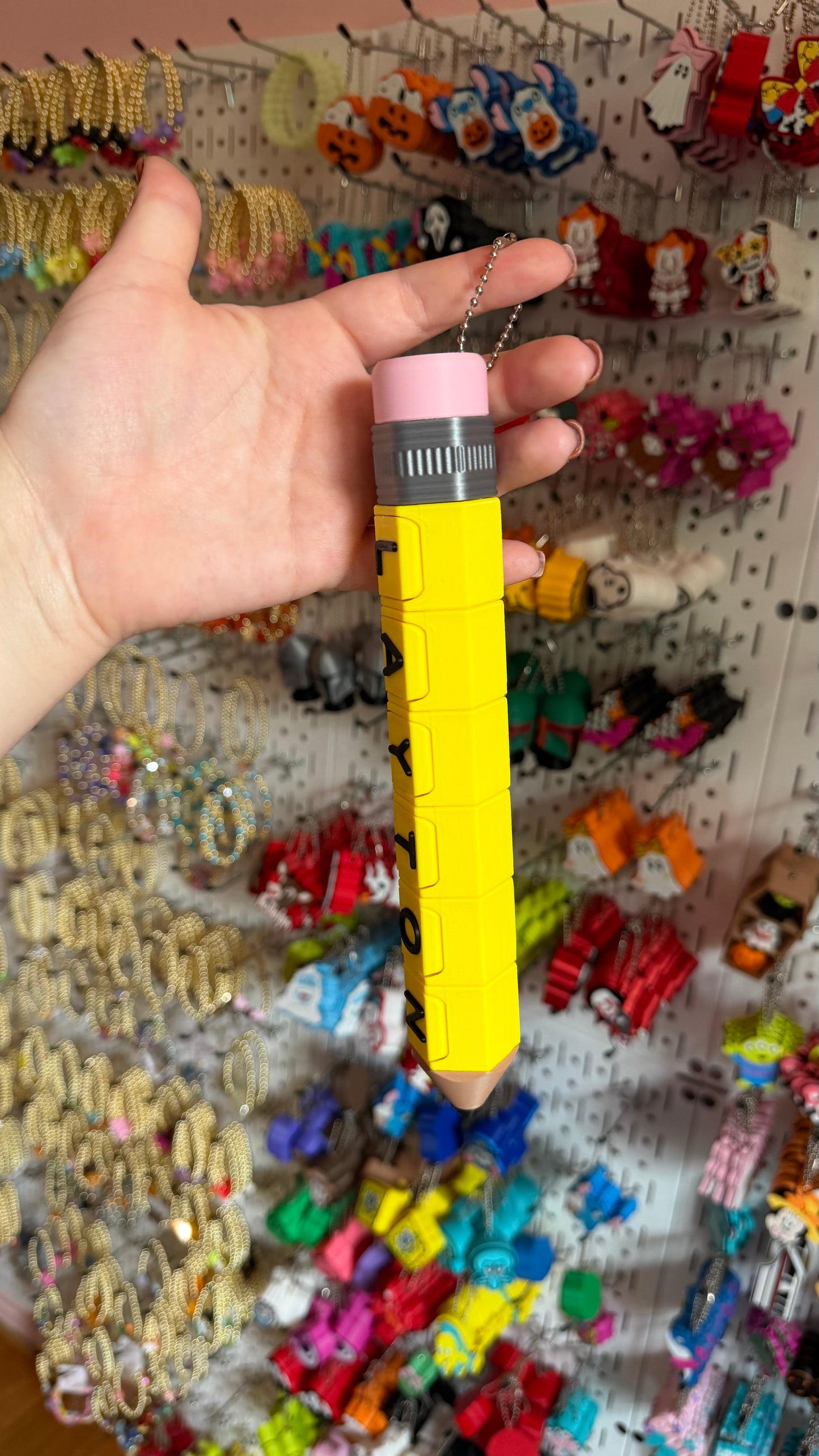 Custom Pencil Fidget Clicker Keychain