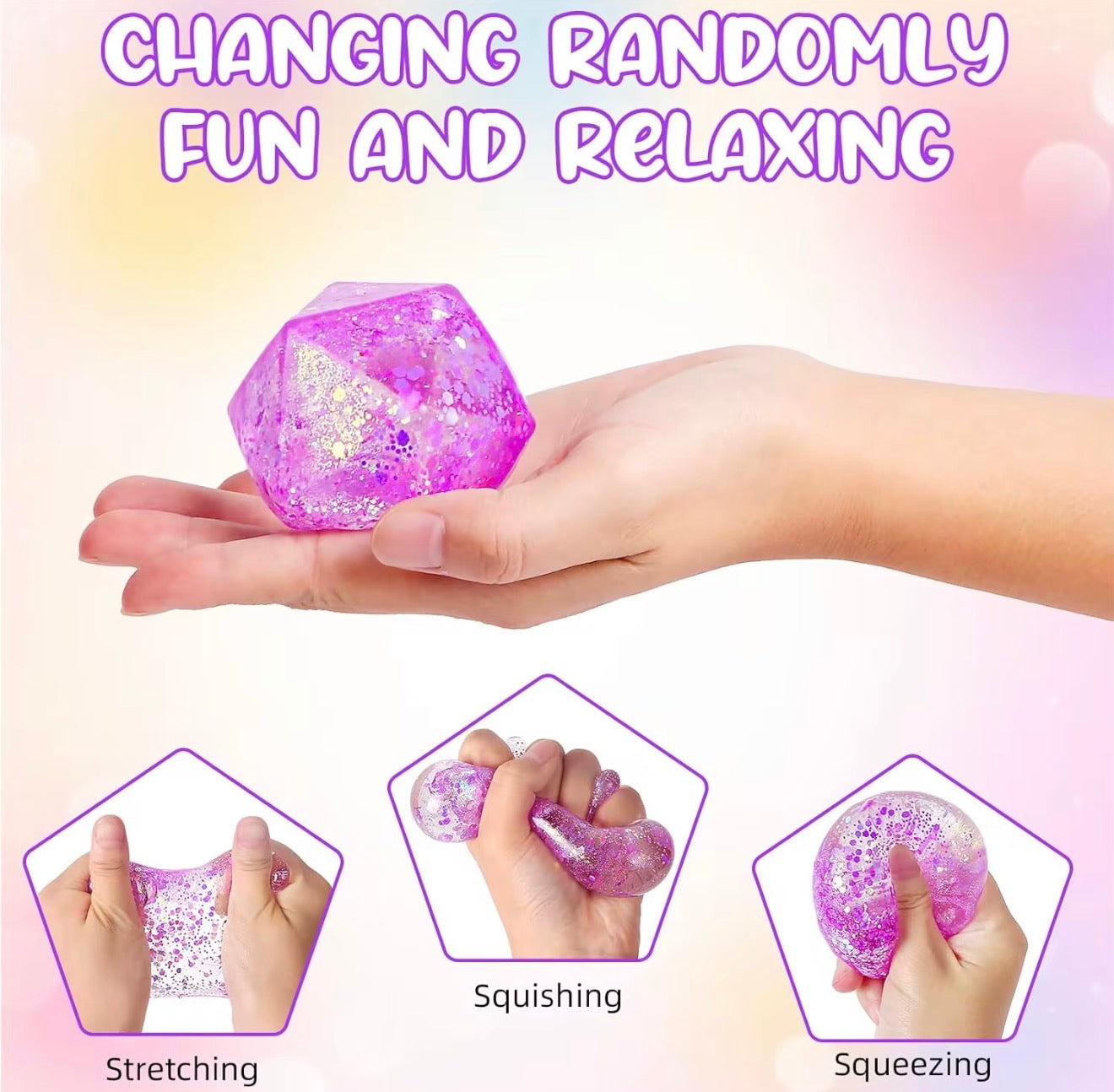 Geometric Glitter Squishy