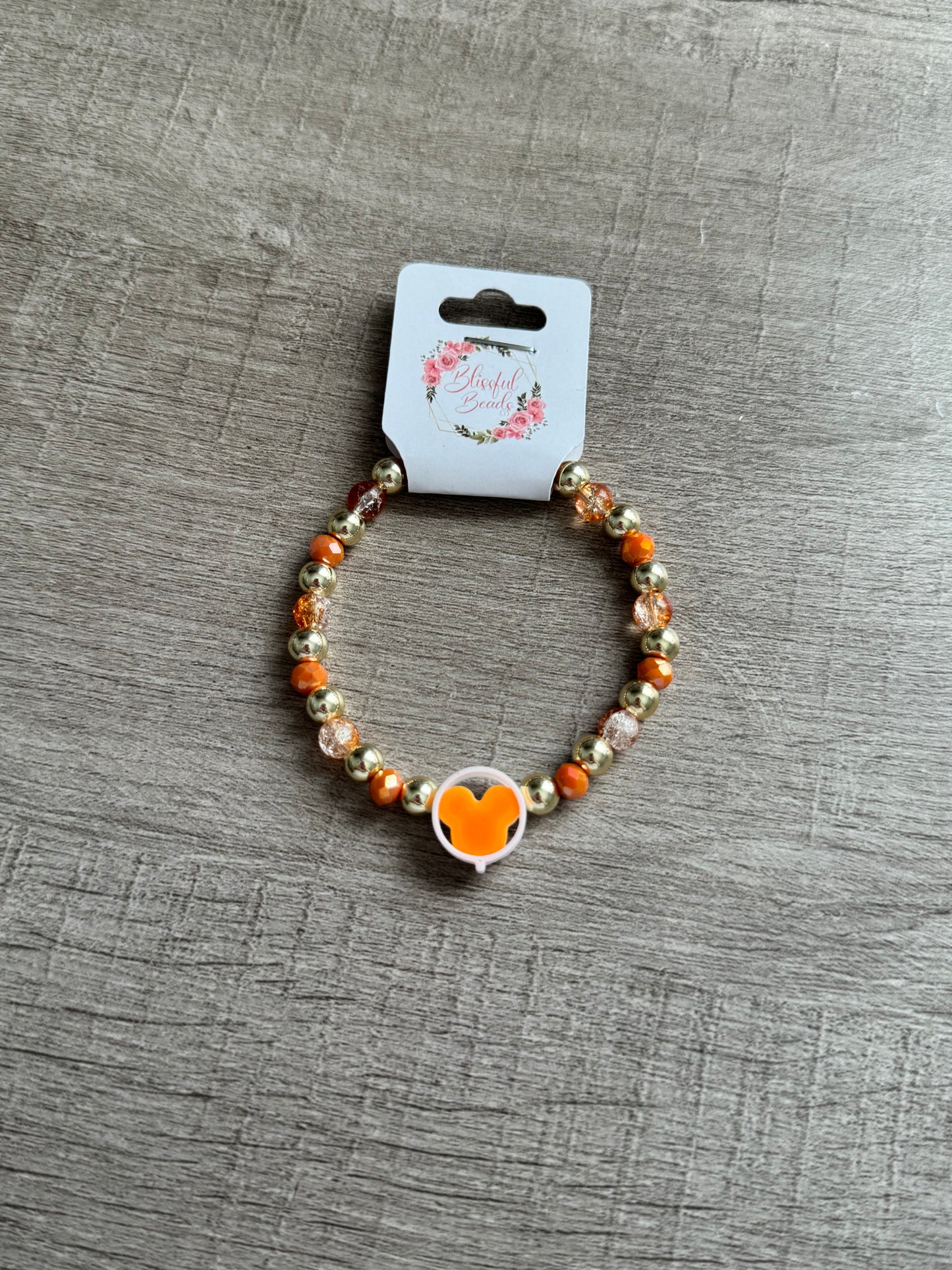 Orange Mickey Balloon Bracelet