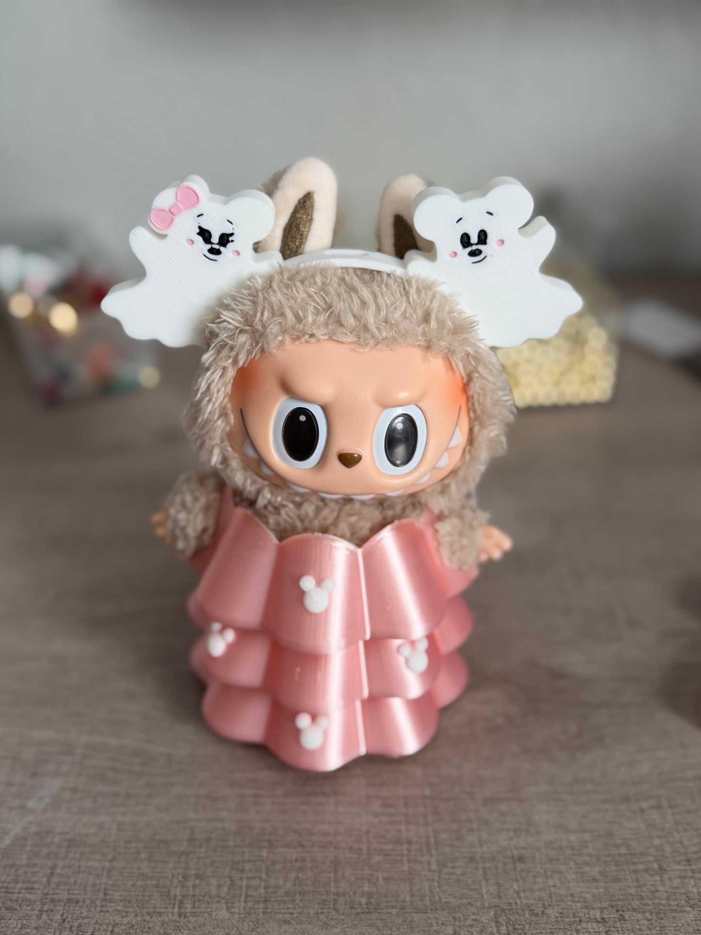 Labubu Minnie + Mickey Ghost Ears