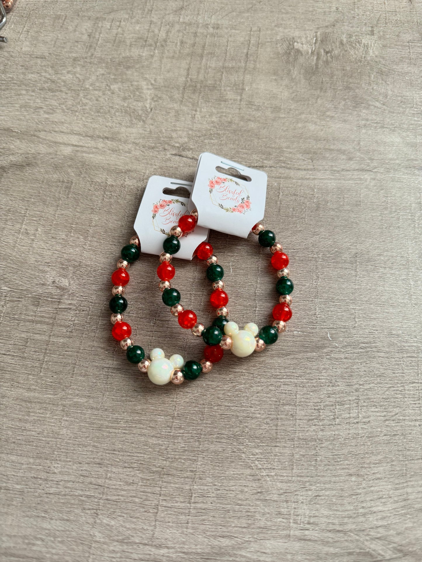 White Mickey Christmas Bracelet