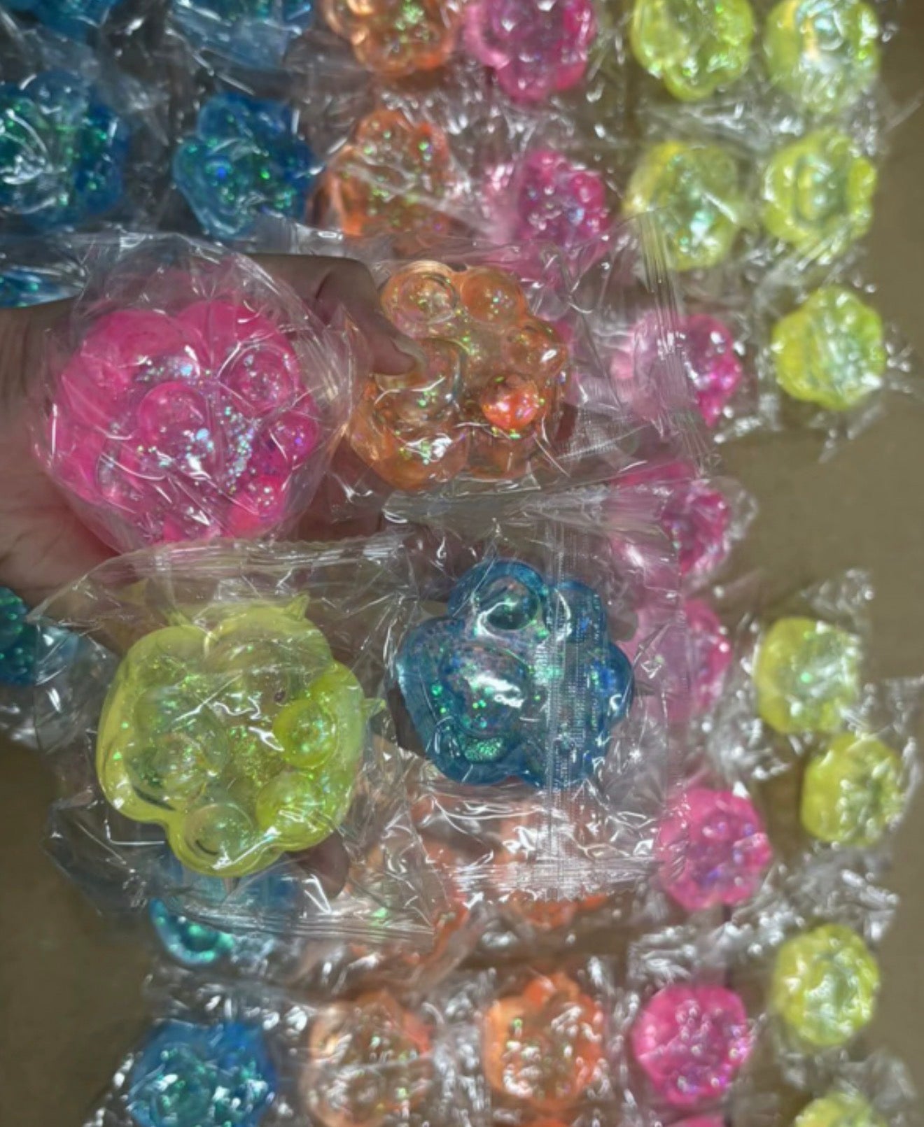 Glitter Paw Squishy Toy