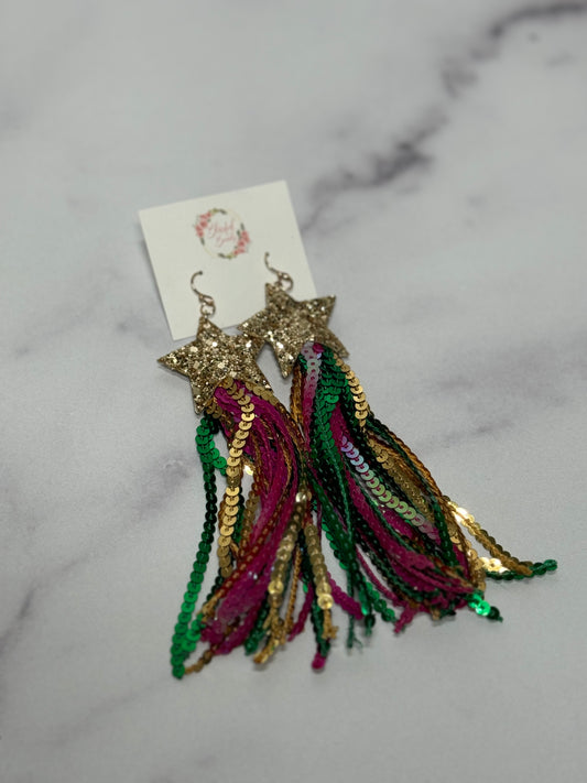 Star Tassel Mardi Gras Dangles