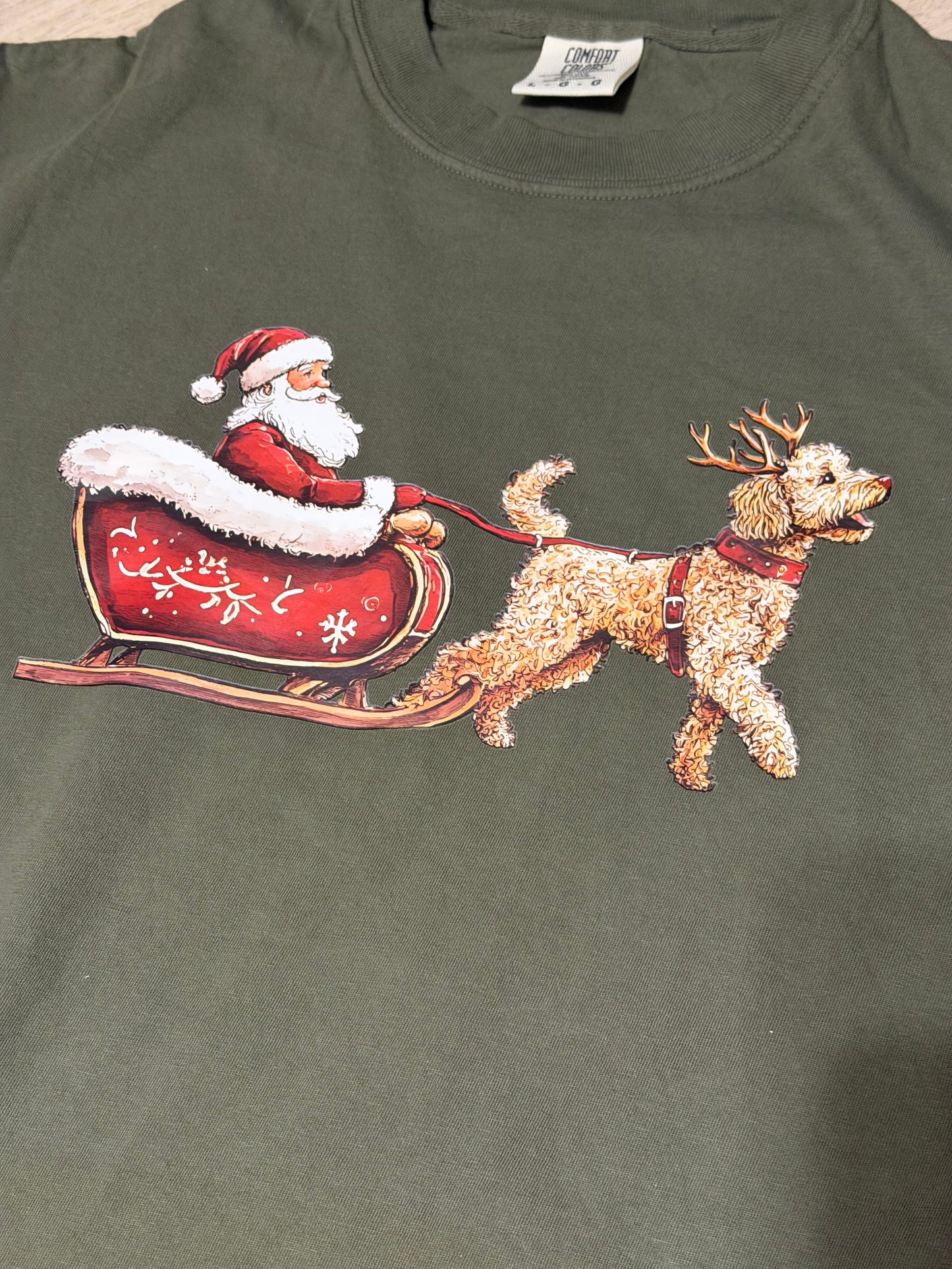 Doodle + Santa Comfort Colors Shirt