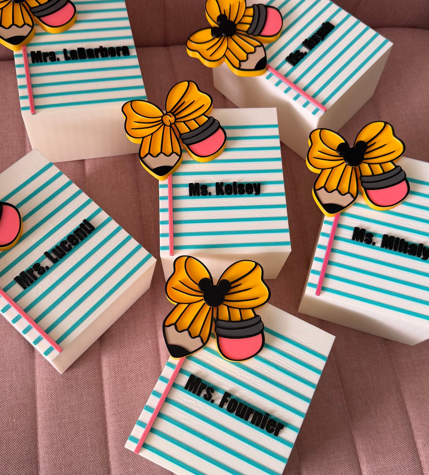 Personalized "Note Paper" Teacher Desk Organizers