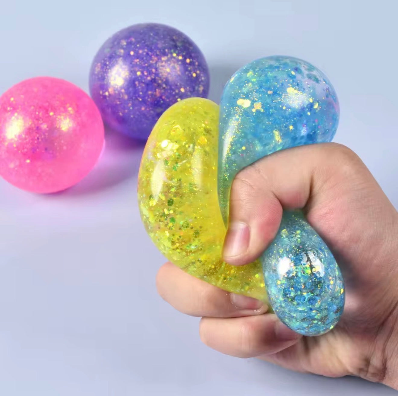 Glitter Ball Squish Toy