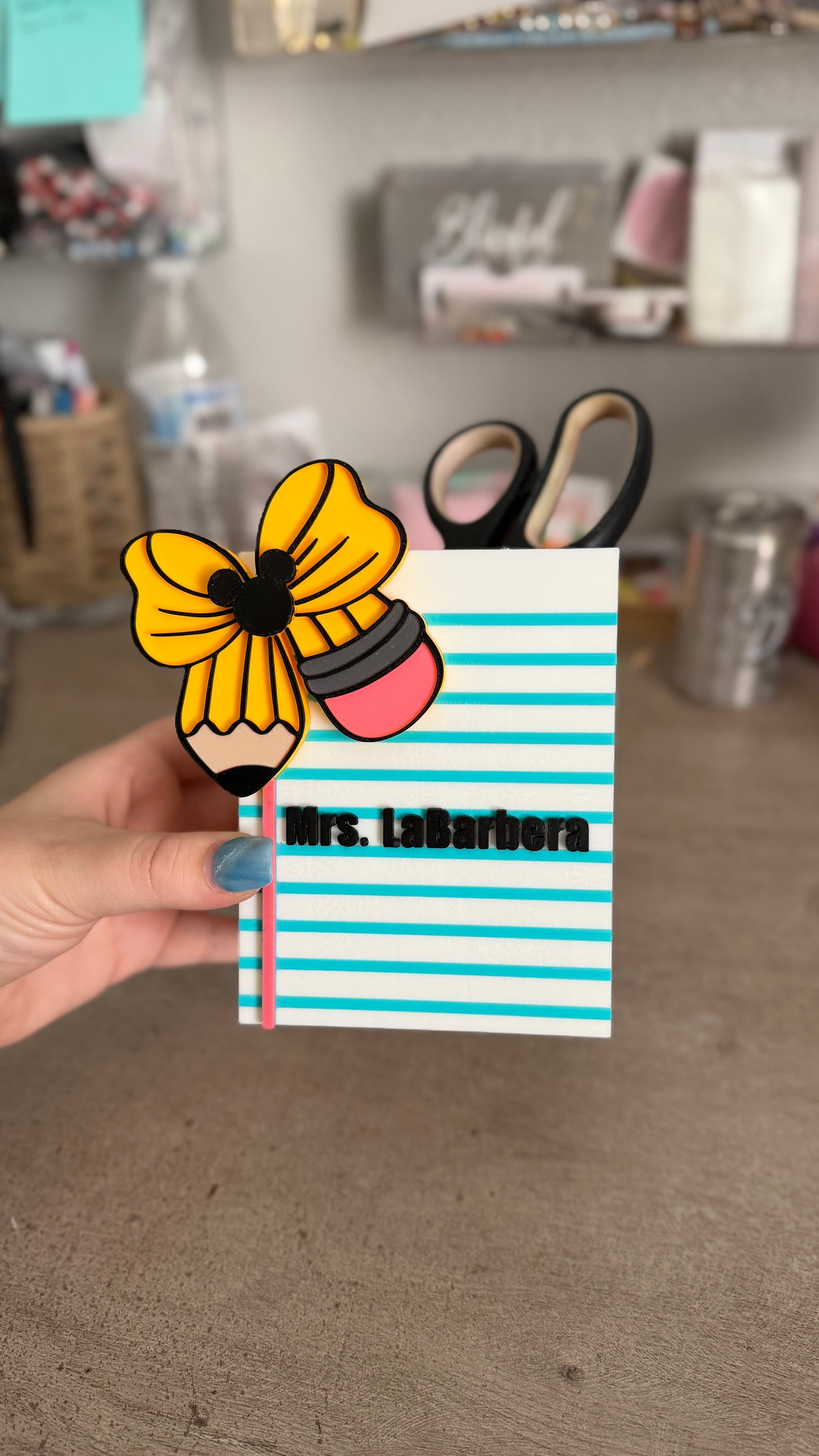 Personalized "Note Paper" Teacher Desk Organizers