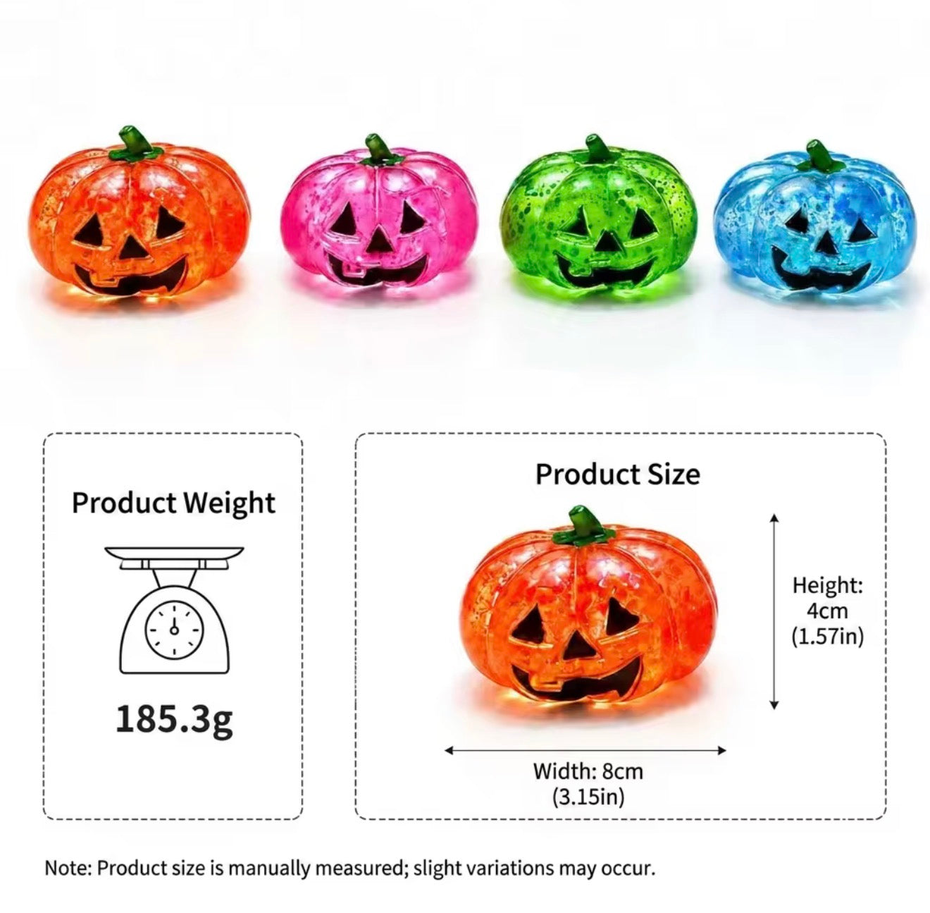 Glitter Pumpkin Squishy Toy