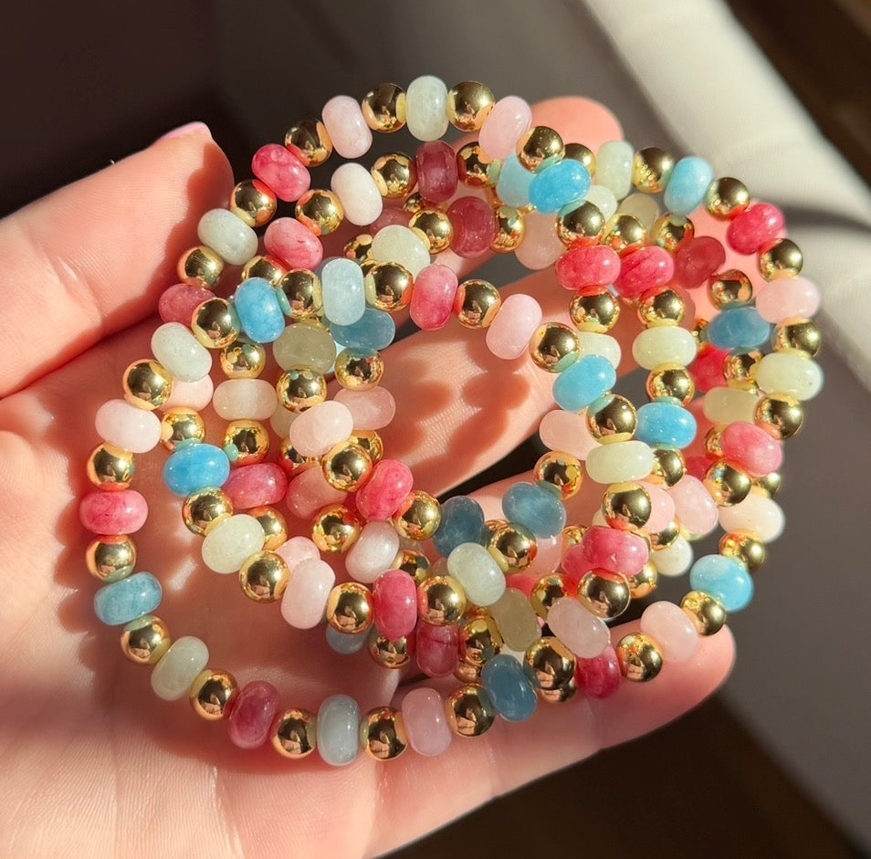 Dark Morganite Stone Bracelet