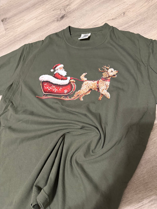 Doodle + Santa Comfort Colors Shirt