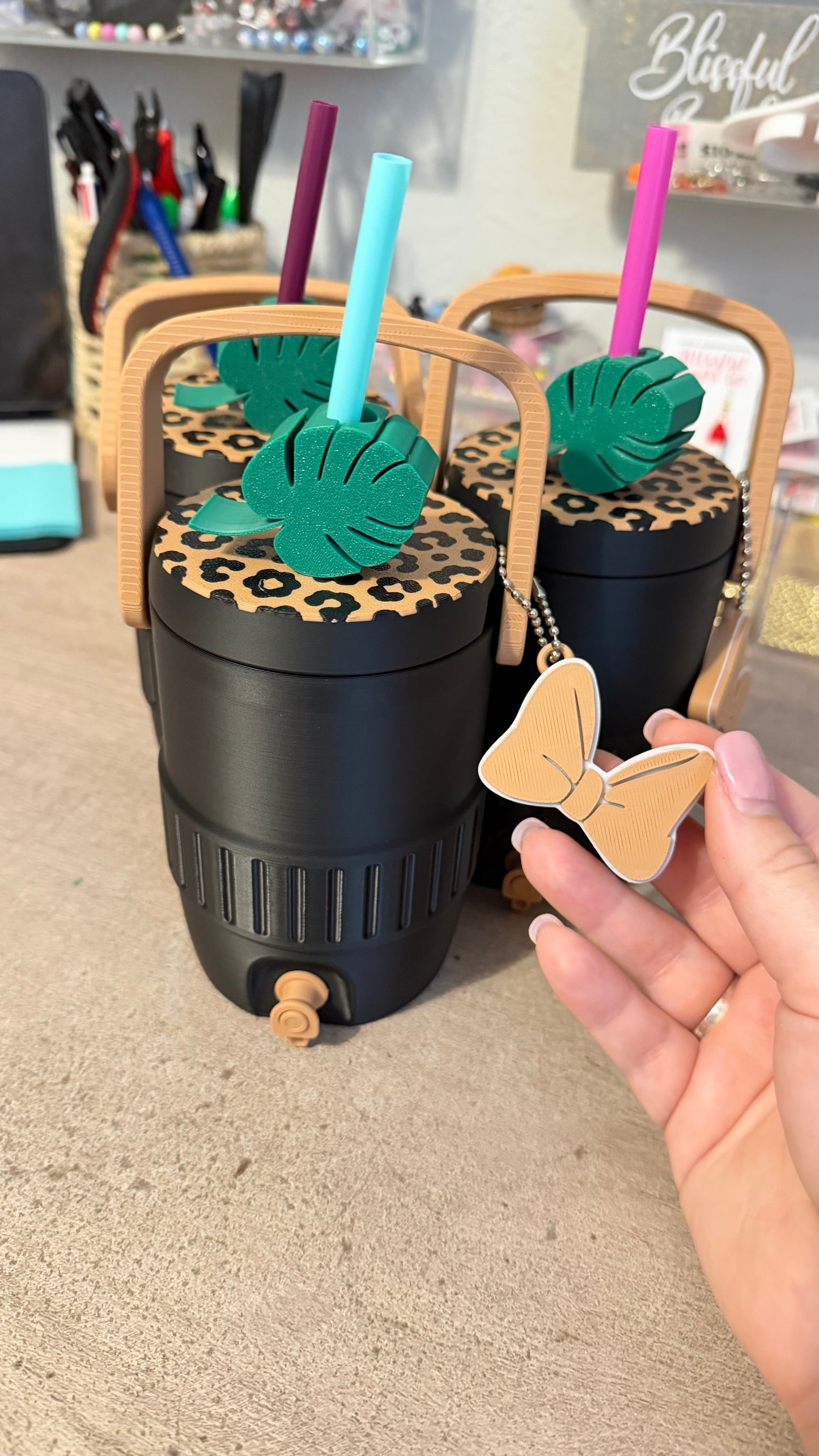 Leopard Can Holder Set