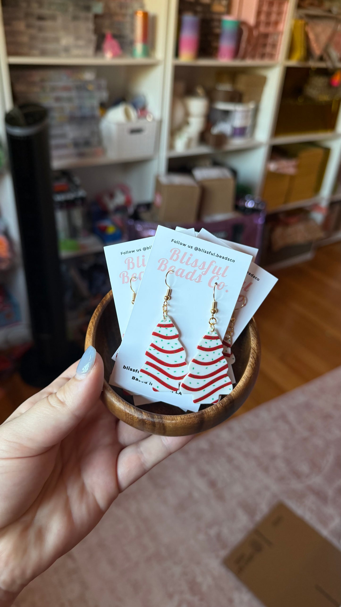 Christmas Tree Cake Earrings