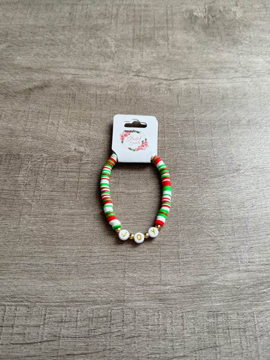 Joy Clay Christmas Bracelet