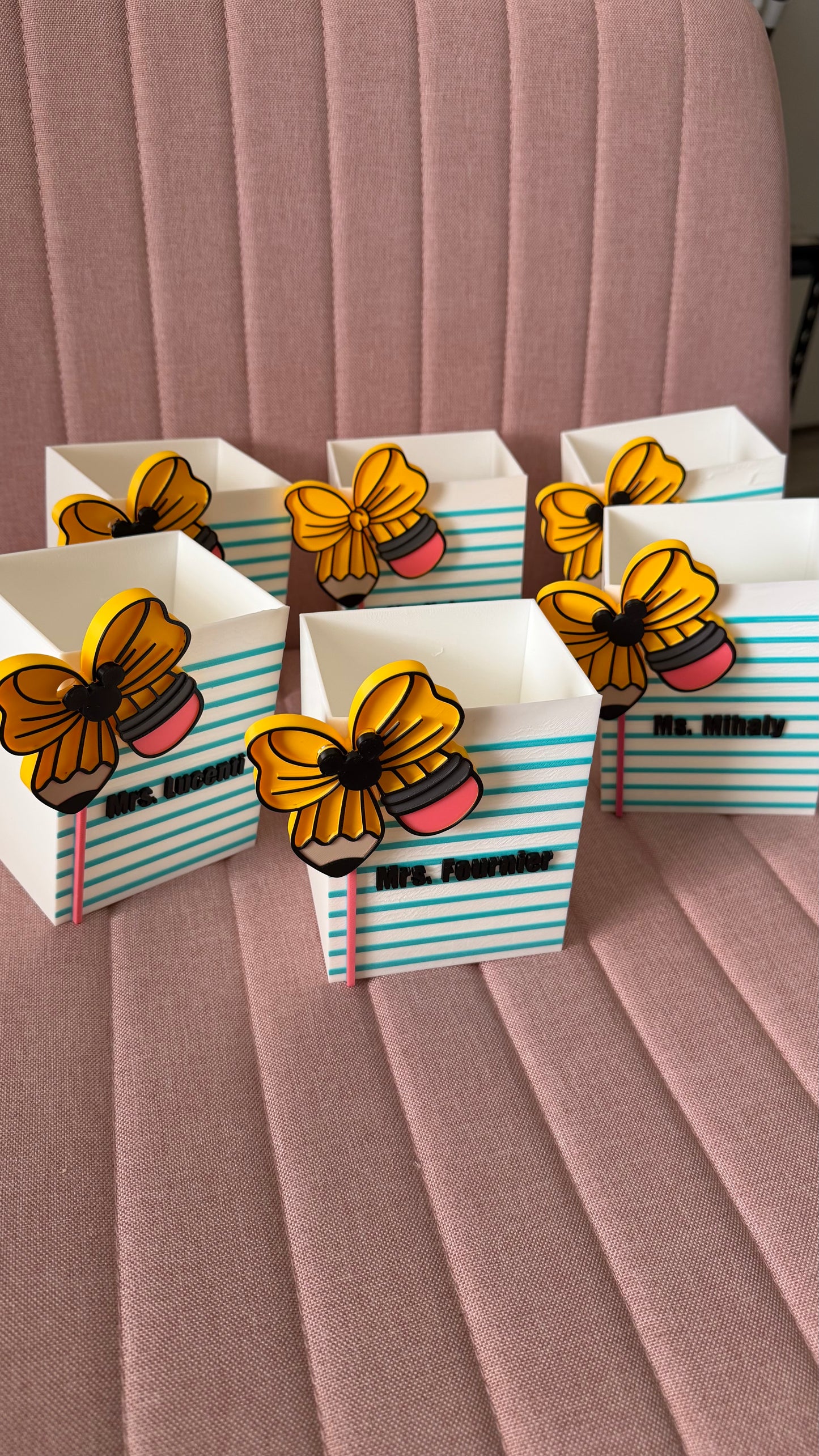 Personalized "Note Paper" Teacher Desk Organizers