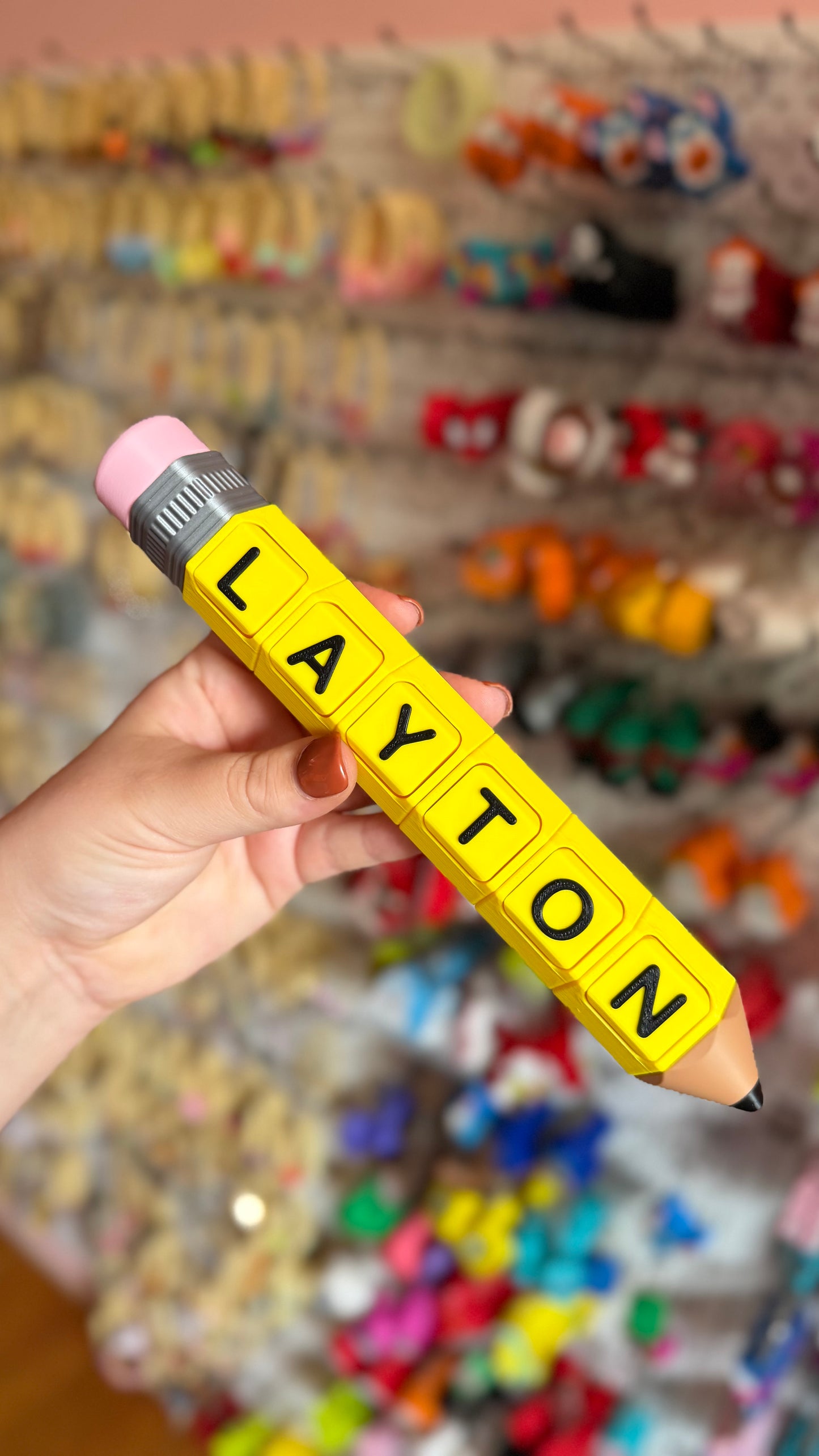 Custom Pencil Fidget Clicker Keychain