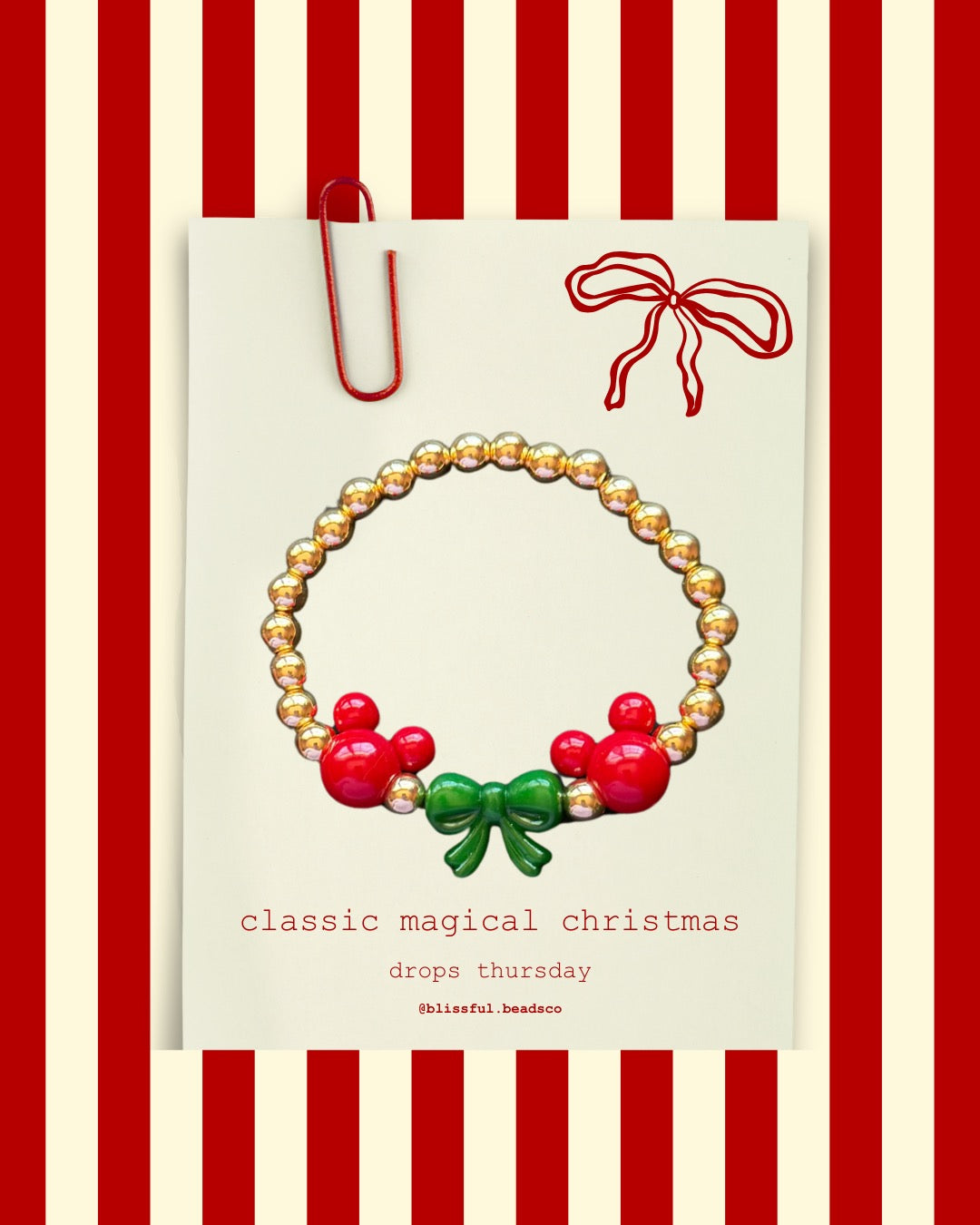 Christmas Bow + Mickeys Bracelet